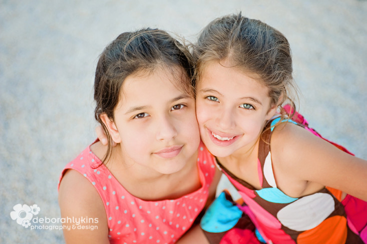 Colorful portrait of sisters in Austin Texas
